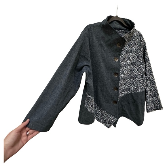 Unique Patchwork Blazer Jacket – Modern Artistic Style - Picture 3 of 12